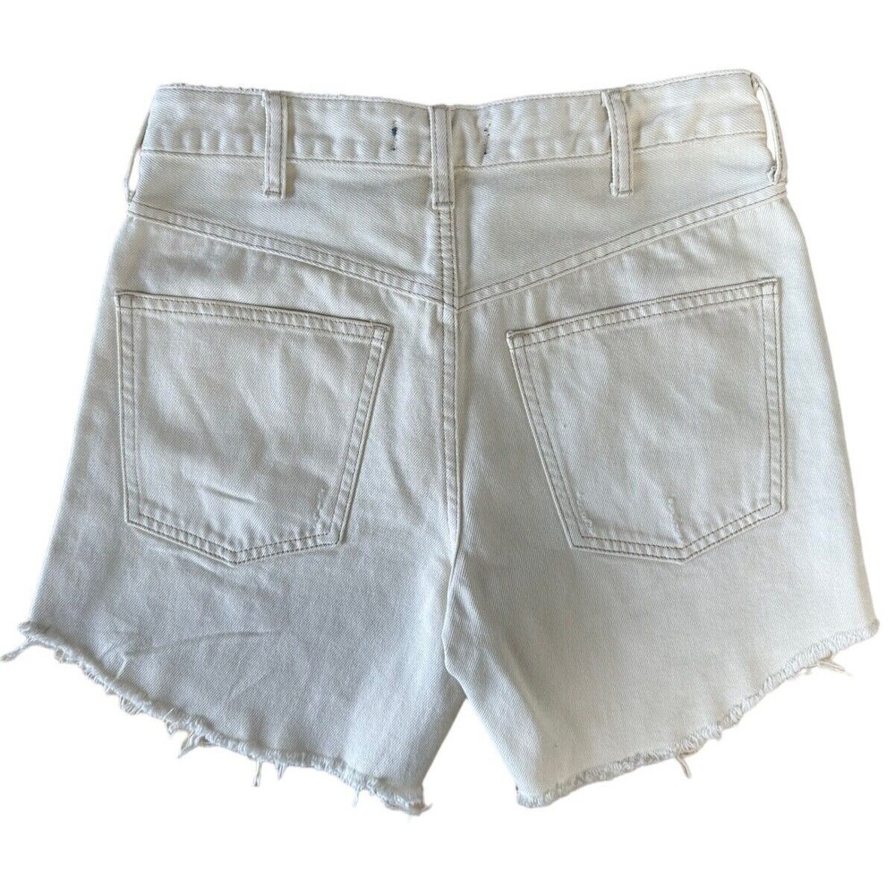 Free People WE THE FREE Women's Baggy Tomboy Denim Shorts Size 25 Off White - Picture 4 of 11